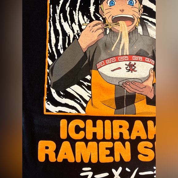 NARUTO SHIPPUDEN-T Shirt M -Ichiraku Ramen Shop-Black Short Sleeve-Anime - Picture 4 of 9